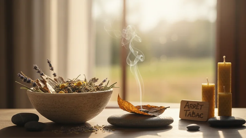 Personne sereine refusant une cigarette, symbolisant l'arrêt du tabac sans aide médicamenteuse