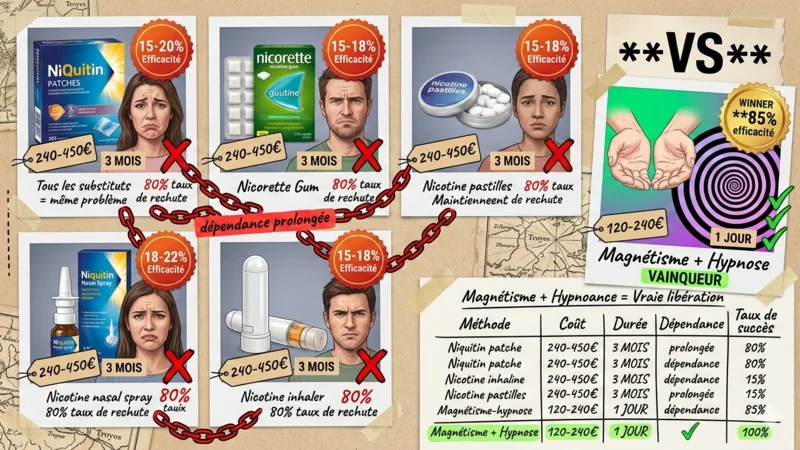 Substituts nicotiniques comparatif efficacité