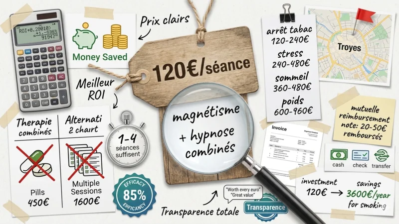 Tarifs magnétiseur hypnothérapeute Troyes prix